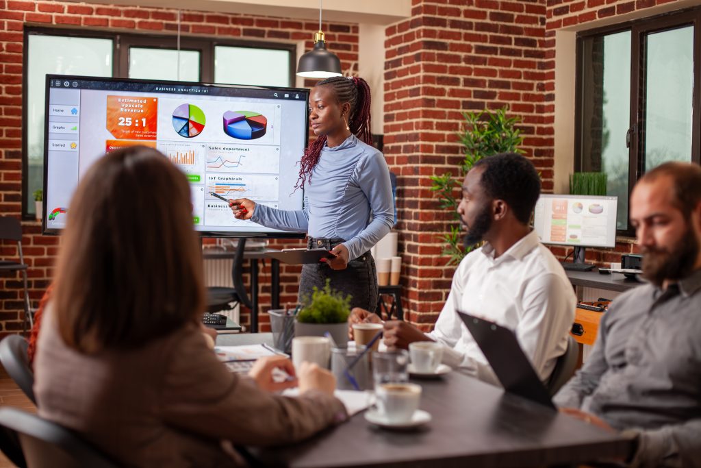 business team analyzing strategy ideas